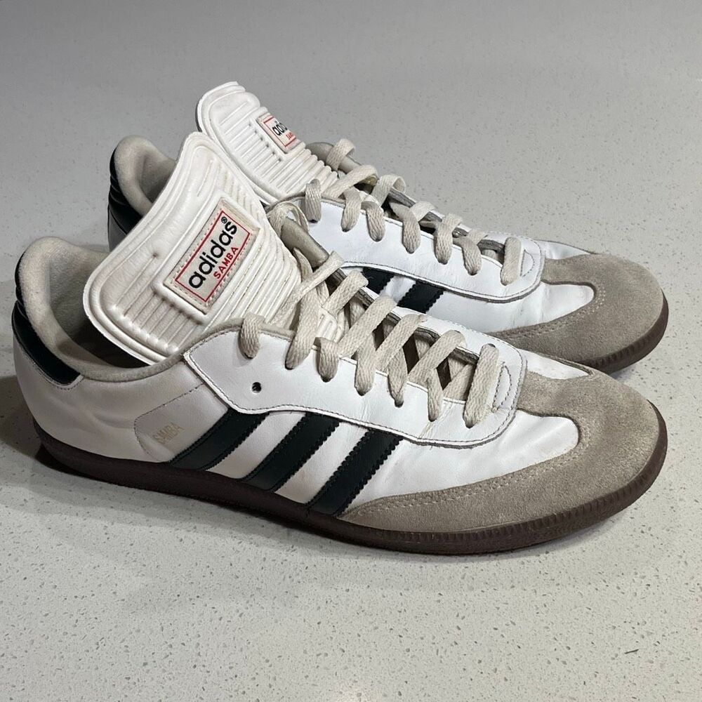 Adidas Samba Classic Mens 10.5 White Black Gum Soccer Shoes 772109 2017